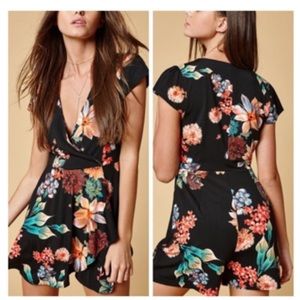 NIGHTWALKER Black Floral Romper